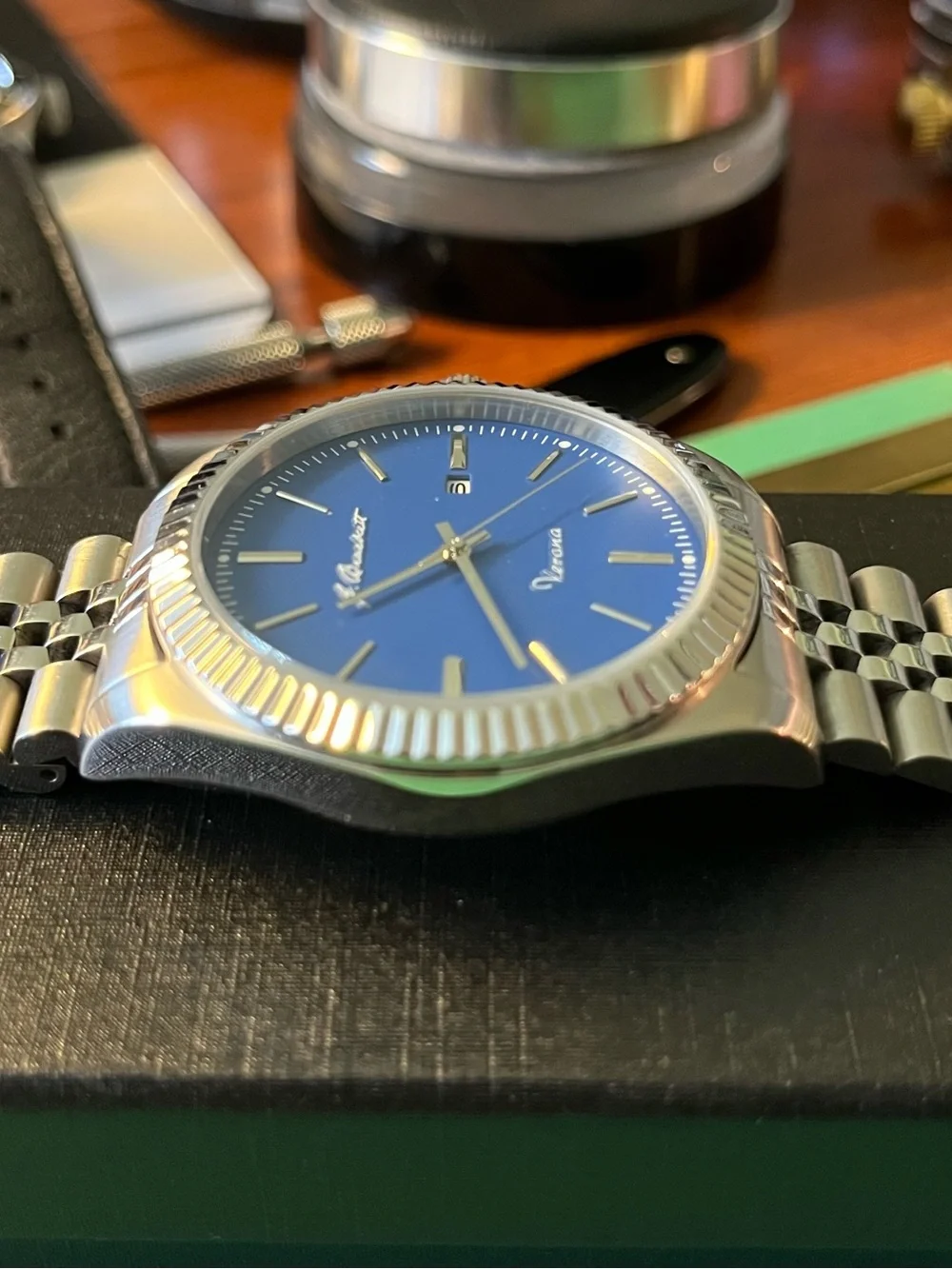 Verona Men's Stainless Steel Watch - Blue